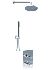 TOCCO RIGATO art. PER55000TTCRSLR   Set parte esterna - Combinazione doccia. Soffione, supporto con presa acqua, flessibile e doccetta monogetto. Miscelatore  termostatico doccia incasso con deviatore