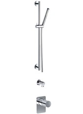 TOCCO RIGATO art. PER55050TCR    Set parte esterna - Combinazione doccia. Asta saliscendi con flessibile m 1,50 e doccetta monogetto. Presa acqua 1/2". Miscelatore doccia incasso