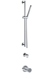 TOCCO RIGATO art. PER55050SLTCR   Set parte esterna - Combinazione doccia. Asta saliscendi con flessibile m 1,50 e doccetta monogetto. Presa acqua 1/2". Miscelatore doccia incasso