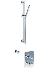 TOCCO RIGATO art. PER55050TTCRSLR   Set parte esterna - Combinazione doccia. Asta saliscendi con flessibile m 1,50 e doccetta monogetto. Presa acqua 1/2". Miscelatore termostatico doccia incasso