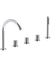 TOCCO RIGATO art. 178220-D37 Set cinque fori bordo vasca con deviatore e doccetta estraibile