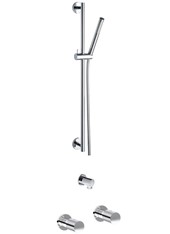 TOCCO RIGATO art. PER55266-D37   Set parte esterna - Combinazione doccia.  Asta saliscendi con flessibile m 1,50 e doccetta monogetto. Presa acqua 1/2". Rubinetteria doccia incasso