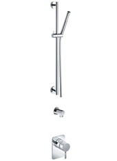 TOCCO art. PER55050    Set parte esterna - Combinazione doccia. Asta saliscendi con flessibile m 1,50 e doccetta monogetto. Presa acqua 1/2". Miscelatore doccia incasso