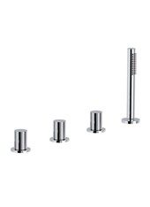 TOCCO RIGATO art. 178220SB-D37 Set quattro fori bordo vasca con deviatore e doccetta estraibile