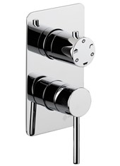 WE-BOX art. PE134633Q Set parte esterna - Miscelatore doccia incasso con deviatore meccanico 3 uscite DELINEA