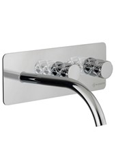 WE-BOX art. PE168915-D37-SX  Set parte esterna - Miscelatore lavabo a parete con bocca a sinistra ELETTA CHESTER