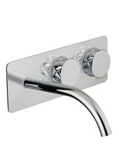 WE-BOX art. PE168915-SX  Set parte esterna - Miscelatore lavabo a parete con bocca a sinistra ELETTA CHESTER