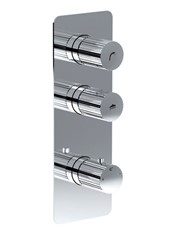 WE-BOX art. PE770530TCR Set parte esterna - Miscelatore termostatico doccia incasso con 2 uscite indipendenti TOCCO RIGATO