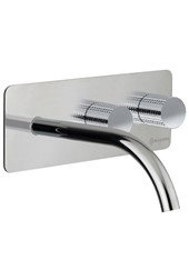 WE-BOX art. PE179915-D37-SX  Set parte esterna - Miscelatore lavabo a parete con bocca a sinistra TOCCO VICHY