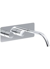 WE-BOX art. PE181915-D37-DX  Set parte esterna - Miscelatore lavabo a parete con bocca a destra TOCCO VIMINI