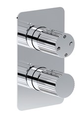 WE-BOX art. PE178632Q Set parte esterna - Miscelatore doccia incasso con deviatore meccanico 2 uscite TOCCO RIGATO