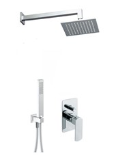 SON art. PER55110   Set parte esterna - Combinazione doccia. Soffione, supporto con presa acqua, flessibile e doccetta monogetto. Miscelatore doccia incasso con deviatore