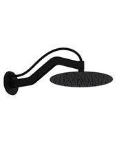 Art. R51846 Soffione ultrapiatto tondo Ø 250 mm "Total black" con ugelli neri e braccio doccia a parete
