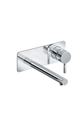 NET art. PE145958VISL Set parte esterna - Miscelatore lavabo a parete con bocca a sinistra (240 mm)