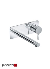 NET art. PE145955VISL  Set parte esterna Logico - Miscelatore lavabo a parete con bocca a sinistra o destra (160 mm)