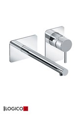 NET art. PE145957VISLQ  Set parte esterna Logico - Miscelatore lavabo a parete con bocca a sinistra o destra (240 mm)