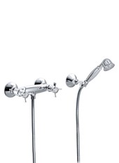 ORIENTES art. 476ORGB Gruppo doccia esterno con doccetta, supporto snodato e flessibile m 1,50