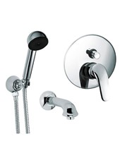 DESIA art. PE7045 Set parte esterna - Miscelatore doccia incasso con deviatore automatico 2 uscite, kit doccia e bocca