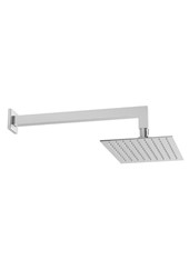 Art. R51834/R51835/R51836 Soffione rettangolare Inox, anticalcare con braccio doccia quadrato a parete 400 mm