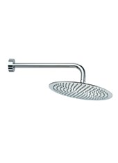 Art. R51825/R51826 Soffione ovale Inox, anticalcare con braccio doccia tondo a parete 400 cm