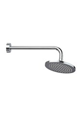 Art. R51806/R51807 Soffione ovale in ottone, anticalcare, ispezionabile con braccio doccia tondo a parete 400 mm