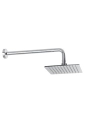Art. R51829/R51830 Soffione quadrato Inox, anticalcare con braccio doccia tondo a parete 400 mm