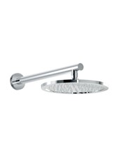 Art. R51840 Soffione tondo Ø 225 mm in ottone, anticalcare con braccio doccia tondo a parete 350 mm