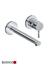 NET art. PE145957VISL  Set parte esterna Logico - Miscelatore lavabo a parete con bocca a sinistra o destra (240 mm)