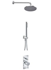 ELETTA art. PER55000   Set parte esterna - Combinazione doccia. Soffione, supporto con presa acqua, flessibile e doccetta monogetto. Miscelatore doccia incasso con deviatore