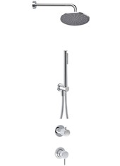 ELETTA art. PER55000SL   Set parte esterna - Combinazione doccia. Soffione, supporto con presa acqua, flessibile e doccetta monogetto. Miscelatore doccia incasso con deviatore