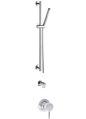 ELETTA art. PER55050SL   Set parte esterna - Combinazione doccia. Asta saliscendi con flessibile m 1,50 e doccetta monogetto. Presa acqua 1/2". Miscelatore doccia incasso