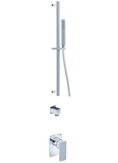TONO art. PER55150    Set parte esterna - Combinazione doccia. Asta saliscendi con flessibile m 1,50 e doccetta monogetto. Presa acqua 1/2". Miscelatore doccia incasso