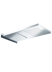 Art. R50079 Soffione rettangolare due getti a parete 270x592 mm Inox, anticalcare, ispezionabile