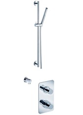 ELETTA art. PER55050TAMESLR   Set parte esterna - Combinazione doccia. Asta saliscendi con flessibile m 1,50 e doccetta monogetto. Presa acqua 1/2". Miscelatore termostatico doccia incasso