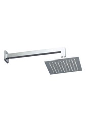 SON art. R51803/R51804/R51805 Soffione quadrato in ottone, anticalcare, ispezionabile con braccio doccia quadrato a parete 400 mm